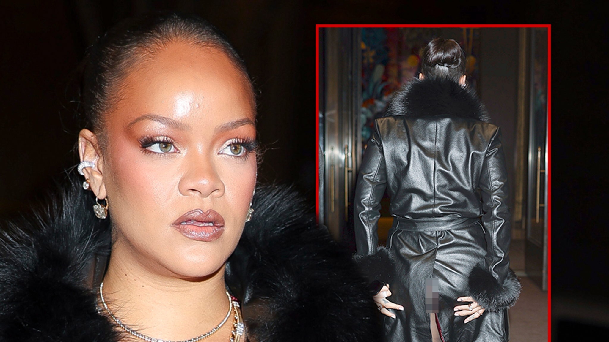 Rihanna accidentally shows her butt while walking into A$AP Rocky's fashion show
