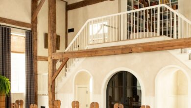 Dining area of ​​a transformed church in Gilboa, NY, for sale for $2,995,000