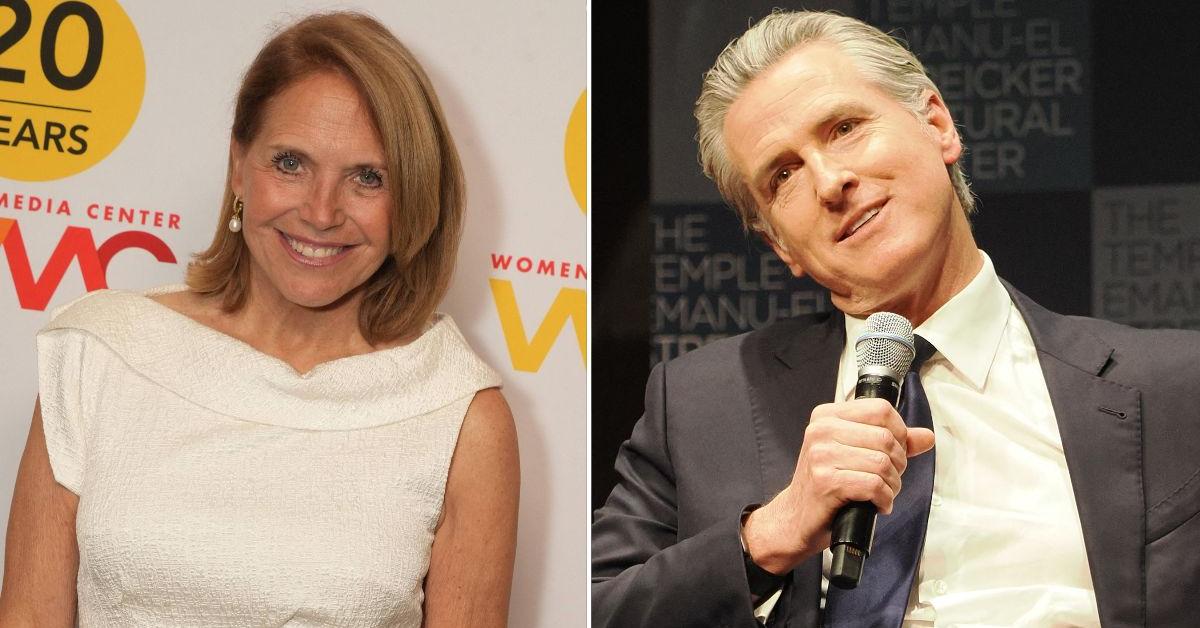 Katie Couric trolled for asking Gavin Newsom if he looked "too good-looking."