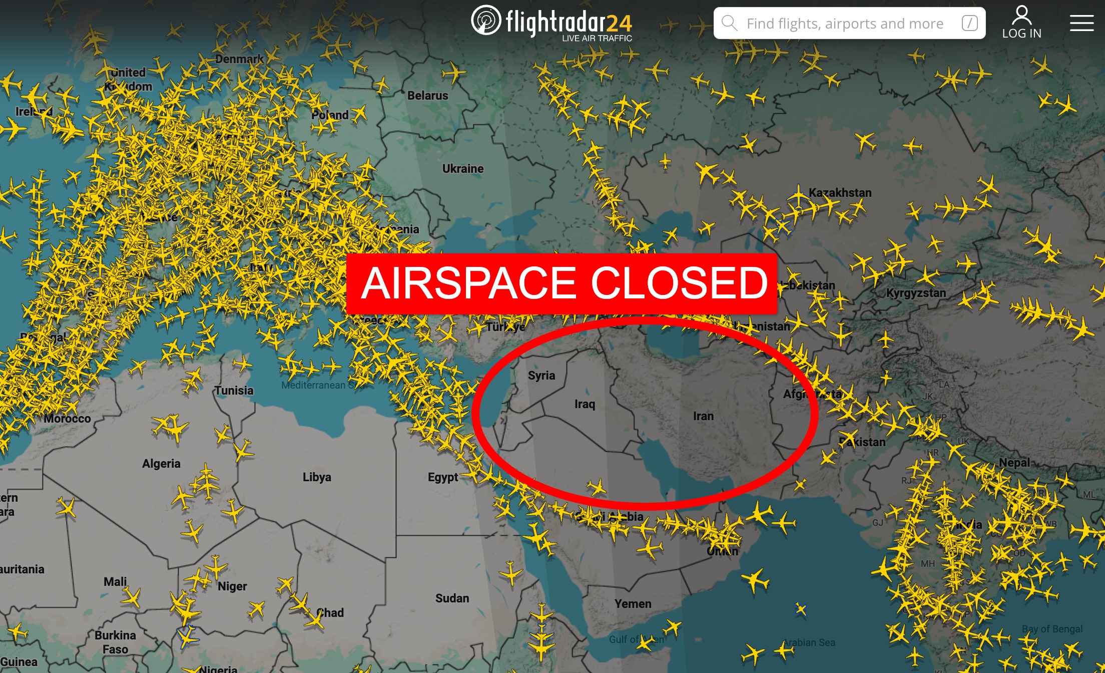 Thousands of Flights Canceled as Middle East Airspace Tightens