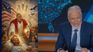 Jon Stewart slams Donald Trump because Jesus' photo was 'Me as a doctor'