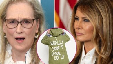 Meryl Streep takes a swipe at Melania's 'I Real Don't Care' jacket