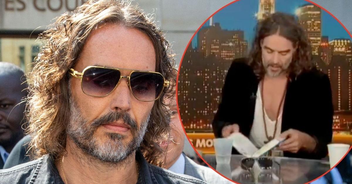 Russell Brand tries to find Bible verse on live TV