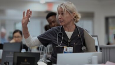 'The Pitt' star Katherine LaNasa on Dana and Robby's fight, his sabbatical