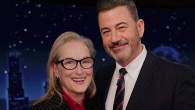 Meryl Streep sides with Jimmy Kimmel as Donald Trump calls for his resignation