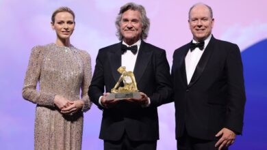 Kurt Russell receives Crystal Nymph at the Monte Carlo Television Festival