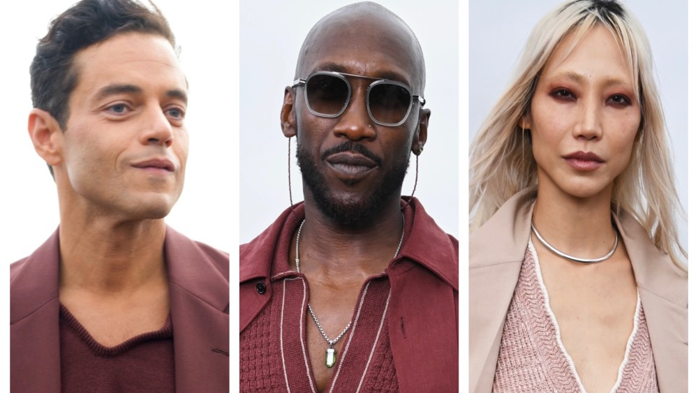 Rami Malek, Mahershala Ali and Soo Joo Park attend the Zegna fashion show