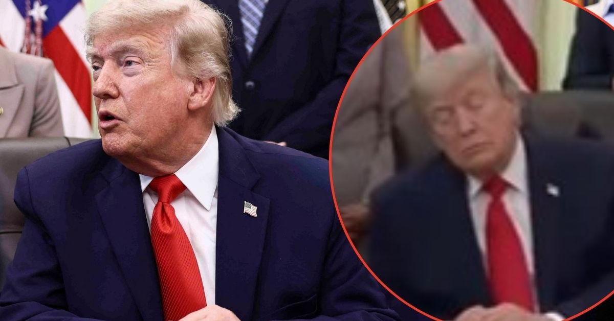 Trump appears to be falling asleep in the Oval Office amid concerns about cognitive decline